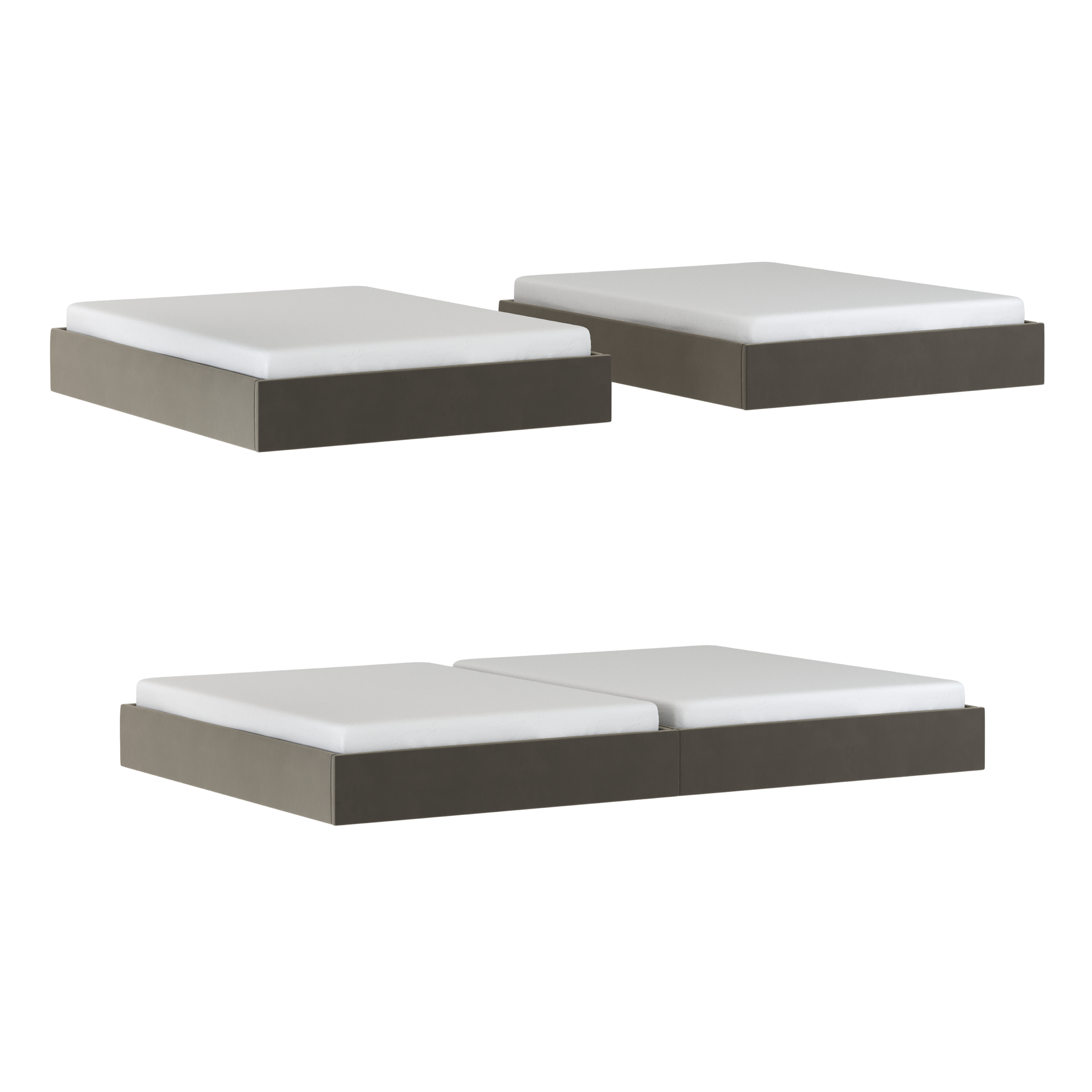 2 REGULAR QUEEN BEDS